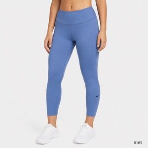 Nike Dri-FIT Womens Plus Size 1X Blue High Rise 7/8 Leggings Tights 0165